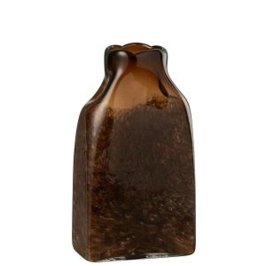 VASE RECTANGLE GLASS DARK BROWN LARGE