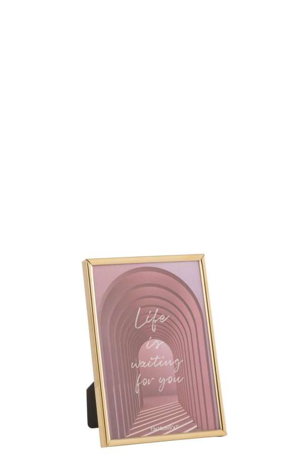 PHOTO FRAME TRACY STEEL SHINY GOLD MEDIUM