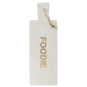 CHEESE BOARD RECTANGLE FOODIE MARBLE WHITE