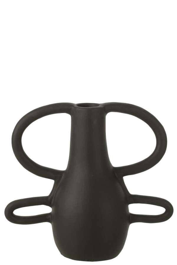 VASE 4 HANDLES TERRACOTTA BLACK