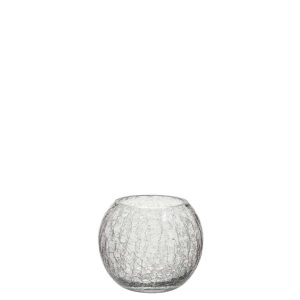 HURRICANE BALL CRACKLE GLASS TRANSPARENT SMALL