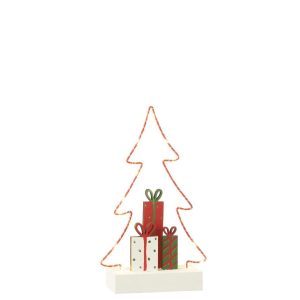 CHRISTMAS TREE+GIFTS LED WHITE/RED/GREEN SMALL