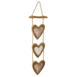 PHOTO FRAME HEART PAULOWNIA WOOD NATURAL