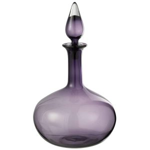 VASE+STOPPER BOTTLE GLASS PURPLE