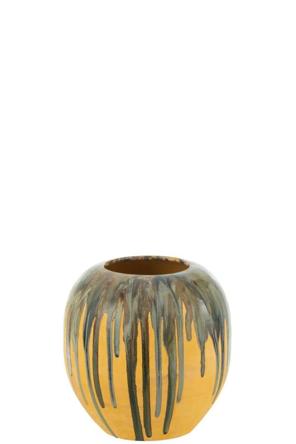 FLOWER POT PAINT STRIPE CERAMIC MIX SMALL