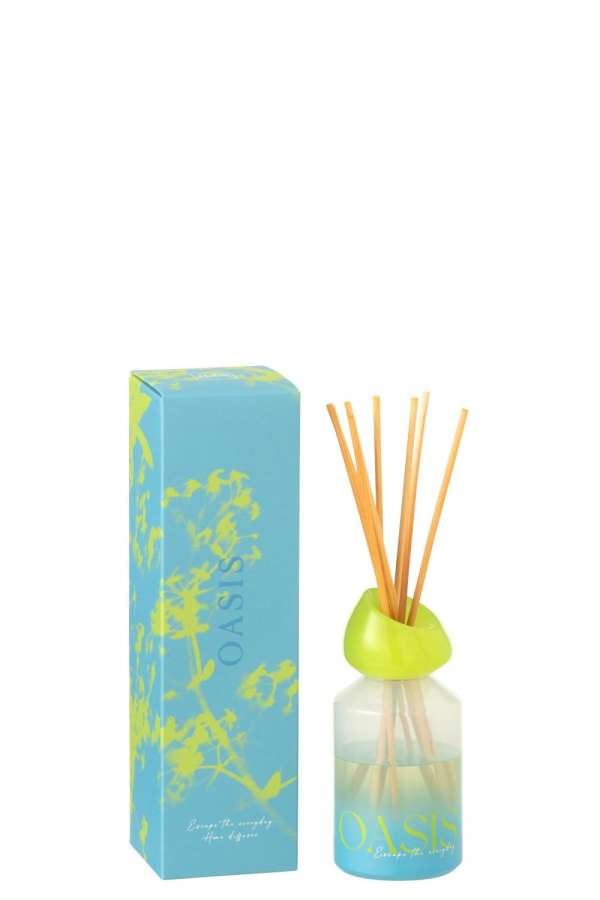 REED DIFFUSER OASIS SOLVENT BLUE/GREEN SMALL