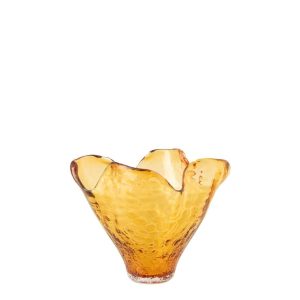 VASE IRREGULAR GLASS CARAMEL SMALL
