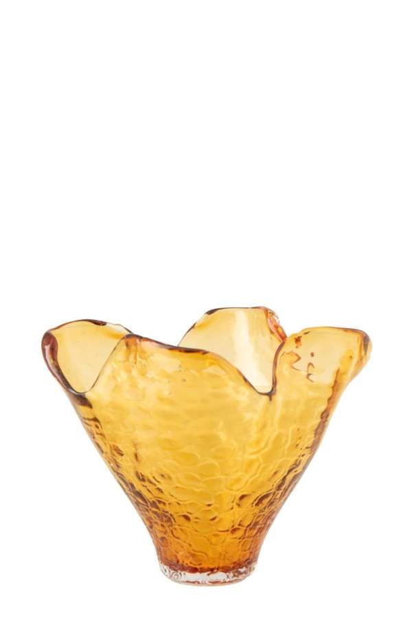 VASE IRREGULAR GLASS CARAMEL SMALL