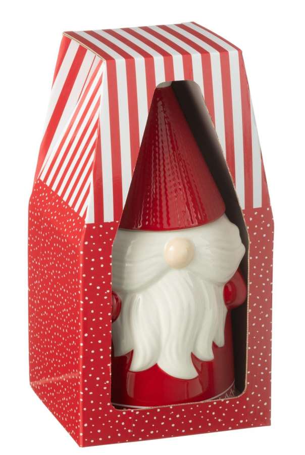 COOKIE JAR IN GIFTBOX CERAMICS RED