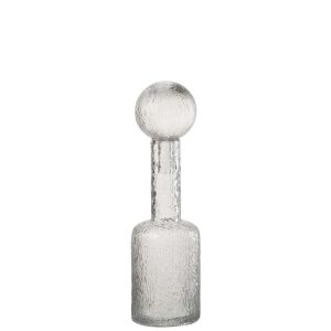 BOTTLE DECORATIVE RELIEF GLASS TRANSPARENT SMALL