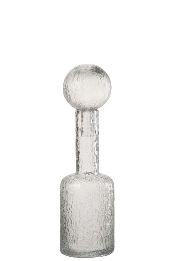 BOTTLE DECORATIVE RELIEF GLASS TRANSPARENT SMALL