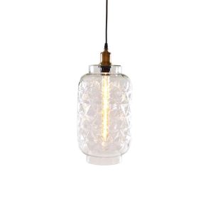 Lampe Tak Mønster Klart Glass 24X43Cm
