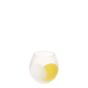 HURRICANE BALL GLASS WHITE/YELLOW SMALL