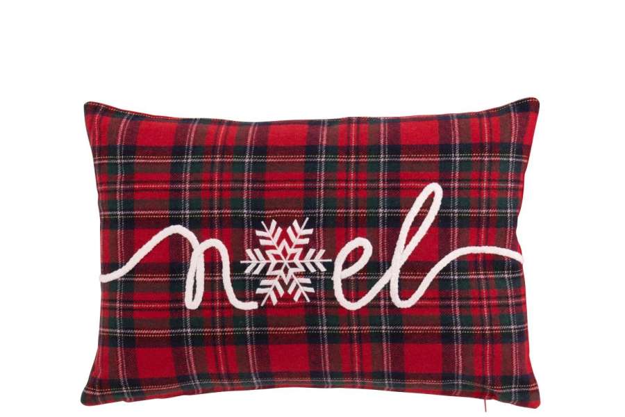 CUSHION NOËL WOOL CHRISTMAS RED/WHITE