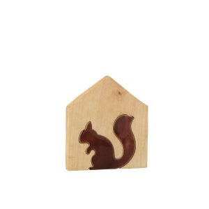 SQUIRREL IN HOUSE MANGO WOOD NATURAL/BROWN LARGE