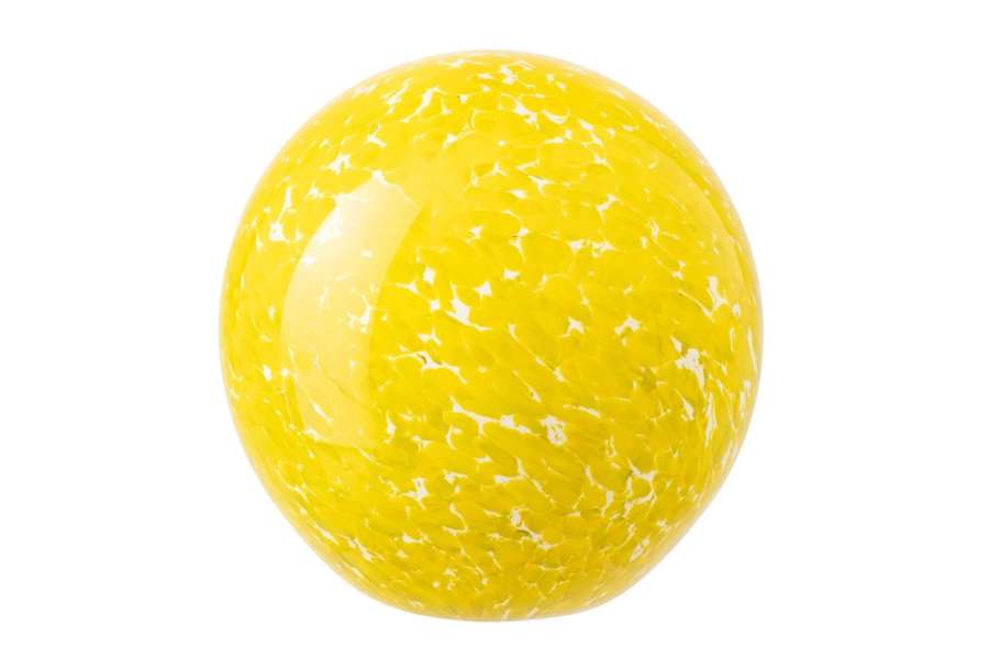 PAPERWEIGHT BALL GLASS YELLOW LARGE