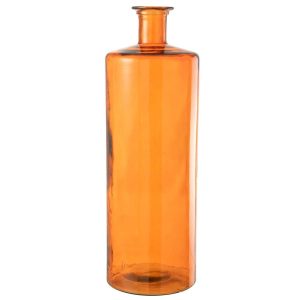 VASE WIDE GLASS ORANGE LARGE