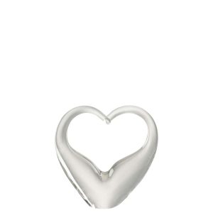 PAPERWEIGHT HEART GLASS TRANSPARENT SMALL