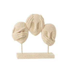 FACE SEE/HEAR/SPEAK ON STAND RESIN BEIGE