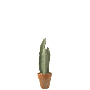 CACTUS 3 PARTS IN POT PLASTIC GREEN SMALL