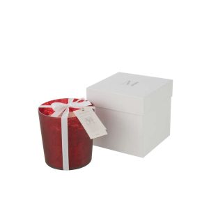 SCENTED CANDLE M-CHIC GLASS RED MEDIUM-80H