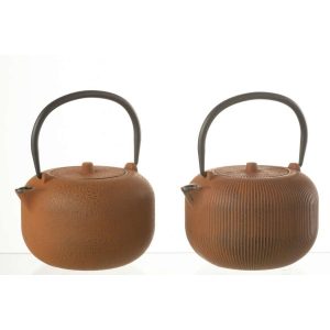BOX OF 1 TEA POT METAL BROWN ASSORTMENT 2