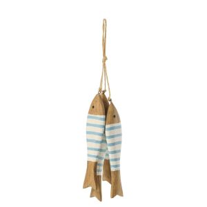 HANGER FISH PAULOWNIA WOOD NATURAL/LIGHT BLUE LARGE