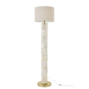 FLOOR LAMP PEARL EFFECT SHELL OFF-WHITE/LIGHT BEIGE