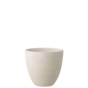 FLOWERPOT ROUND POTTERY WHITE LARGE