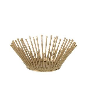 DECORATIVE BOWL ALUMINIUM GOLD COLORED