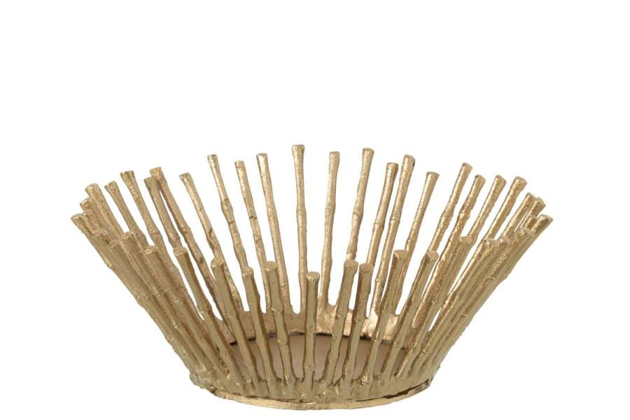 DECORATIVE BOWL ALUMINIUM GOLD COLORED