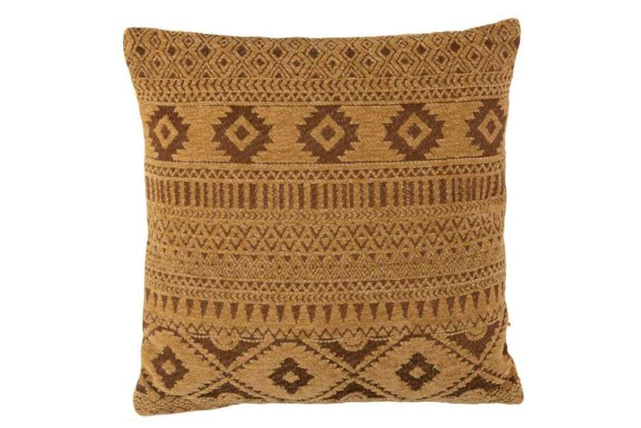 CUSHION ETNIC COTTON SQUARE OCHRE