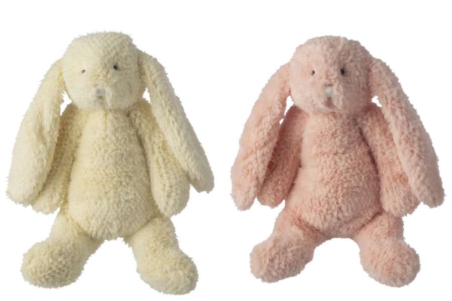RABBIT POLYESTER PINK/YELLOW LARGE ASSORTMENT OF 2