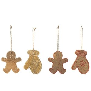 HANGER GLOVE MAN MANGO WOOD MIX ASSORTMENT OF 4