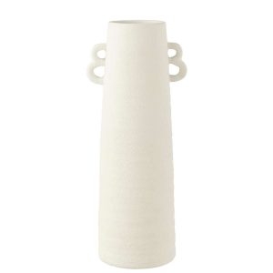 VASE CONICAL CLAY WHITE LARGE