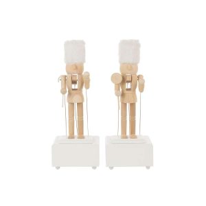 NUTCRACKER MUSIC PINEWOOD NATURAL/WHITE ASSORTMENT OF 2