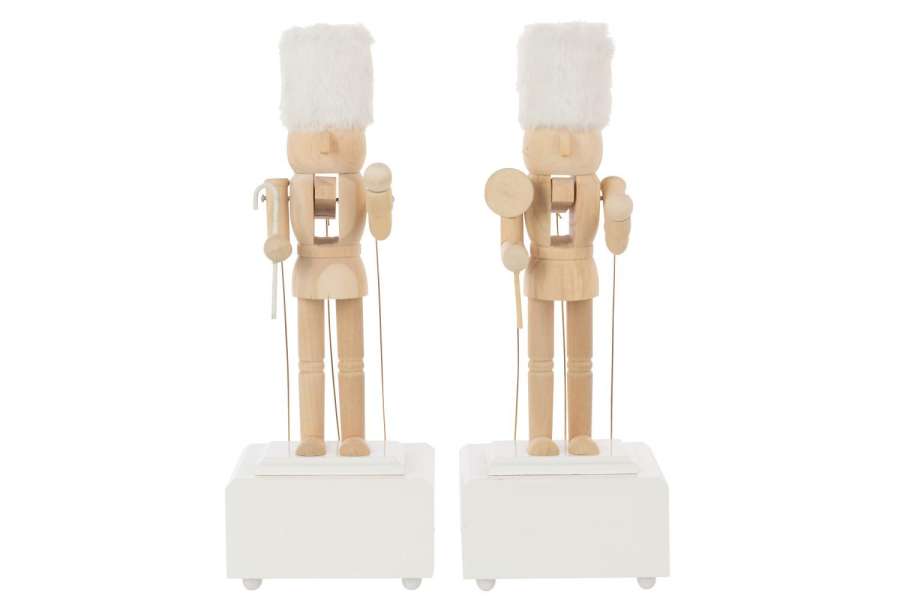NUTCRACKER MUSIC PINEWOOD NATURAL/WHITE ASSORTMENT OF 2