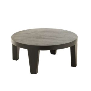 COFFEE TABLE ROUND MANGO WOOD MATT BLACK