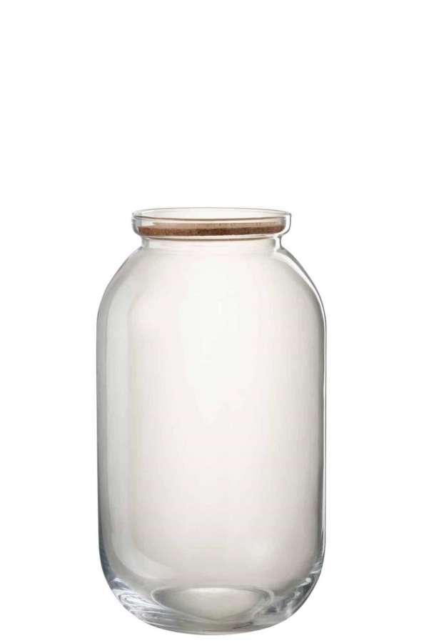 POT ROXY DECORATIVE GLASS/CORK TRANSPARENT LARGE
