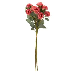 BOUQUET ROSE 12 HEADS ARTIFICIAL BRIGHT PINK