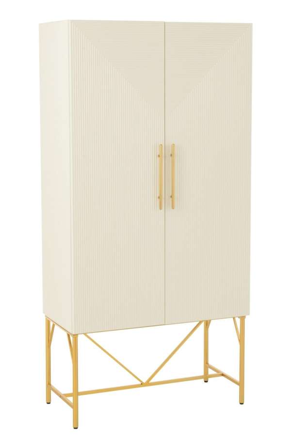 CHEST OF DRAWERS MDF/METAL WHITE/GOLD COLORED