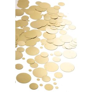 PACK OF 1000 SEQUIN ROUND PVC GOLD COLORED