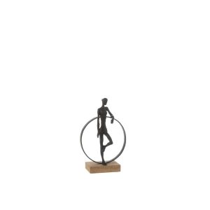 MAN AGAINST RING STAND RESIN/IRON BLACK