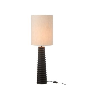TABLE LAMP THREADED AILANTHUS WOOD BLACK/GREY