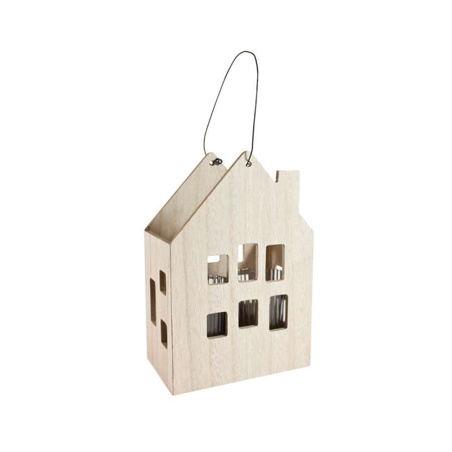 Hus Tre M/Lysglass Liten 23Cm