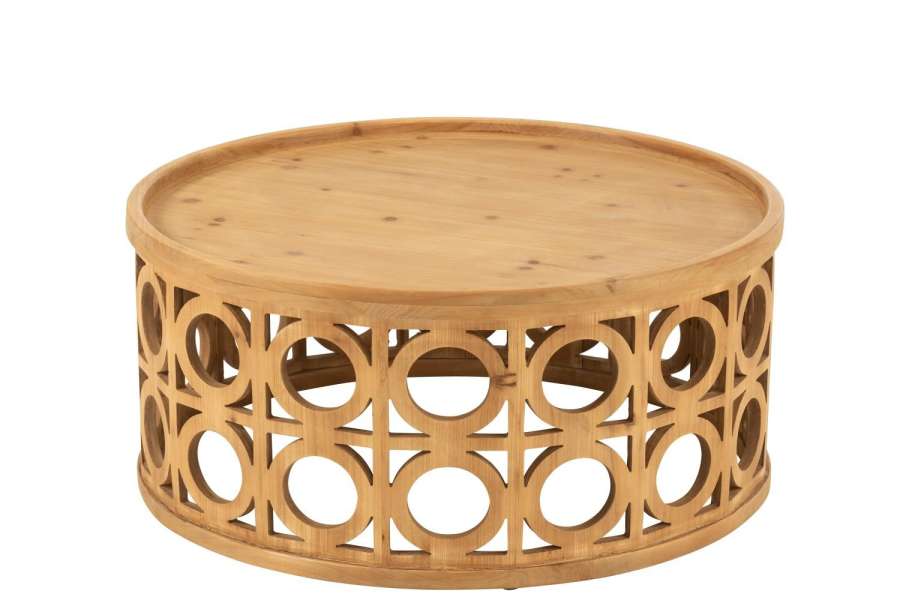 COFFEE TABLE CARVING FIR WOOD/MDF NATURAL