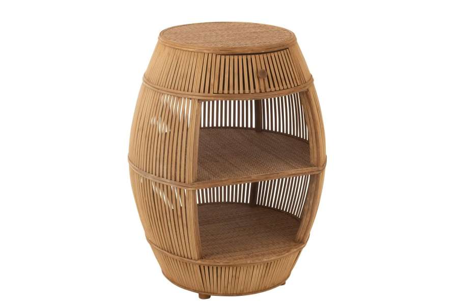 TABLE BARREL RATTAN/BAMBOO NATURAL