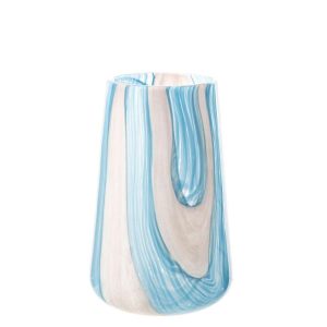 HURRICANE STRIPED GLASS AZURE BLUE/WHITE LARGE