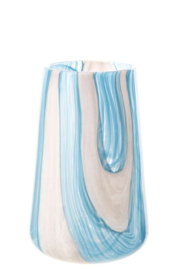 HURRICANE STRIPED GLASS AZURE BLUE/WHITE LARGE