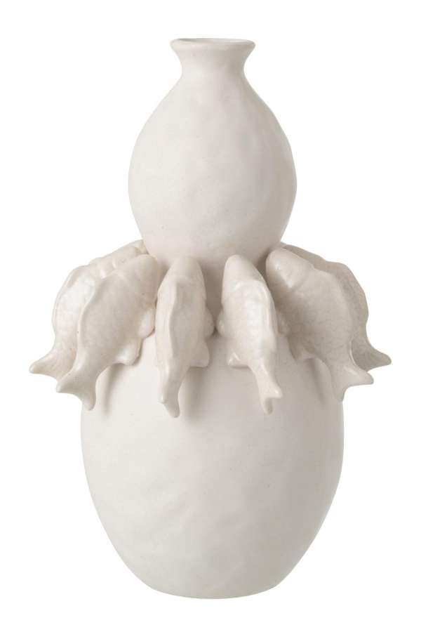 VASE FISH CERAMIC OFF-WHITE LARGE